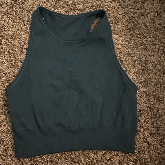 NUX Tops - 🚨LAST CHANCE: Nux teal high neck ribbed crop top. Size XS/S